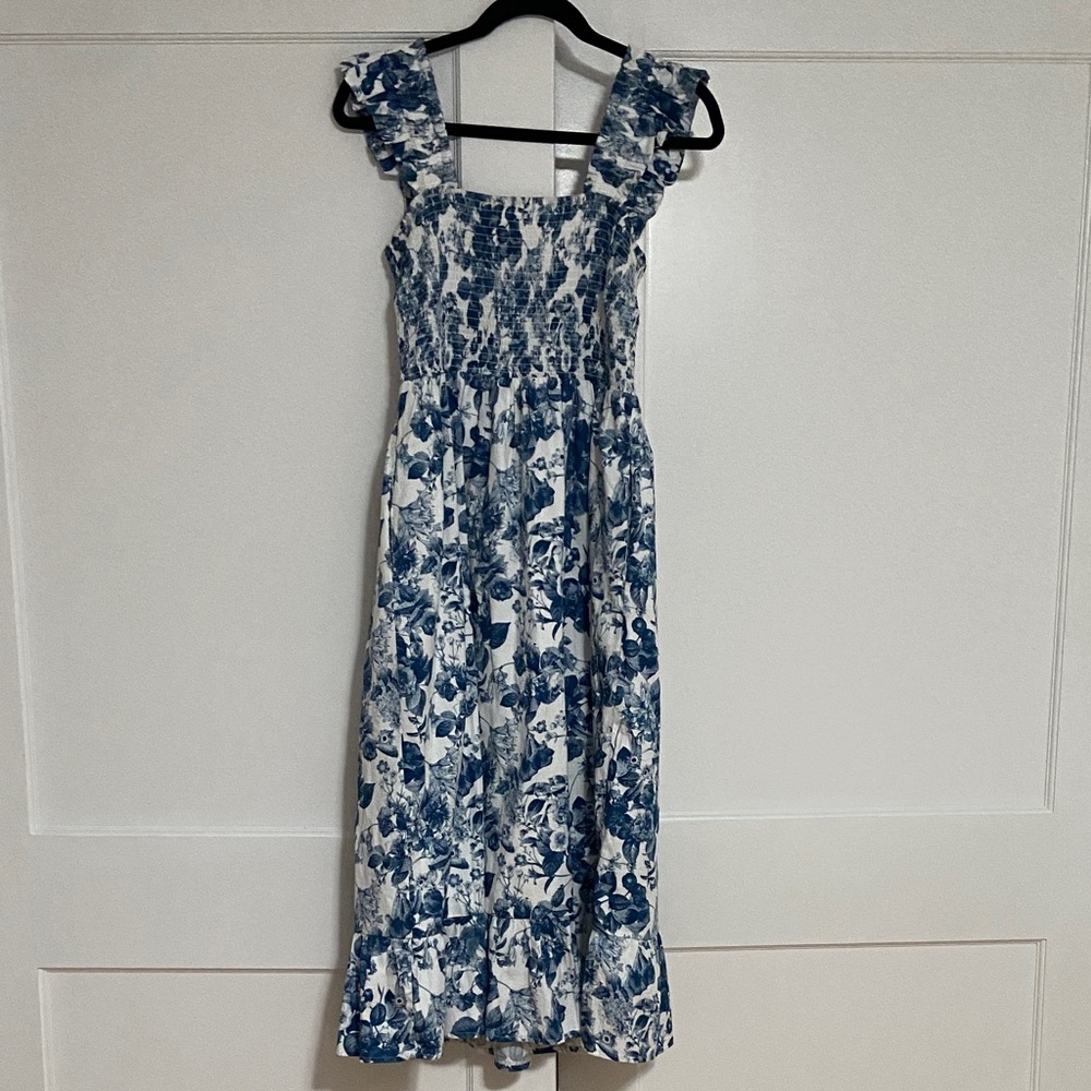 Floral Blue and White Women's Dress